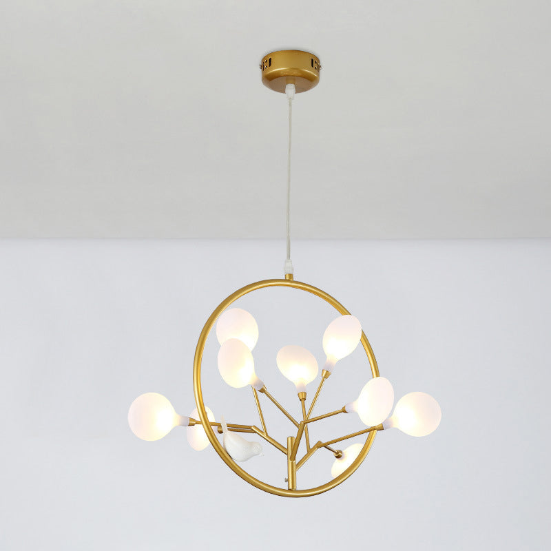 Postmodern Brass Branch Chandelier Pendant Light Led Hanging Kit With Warm/White / White