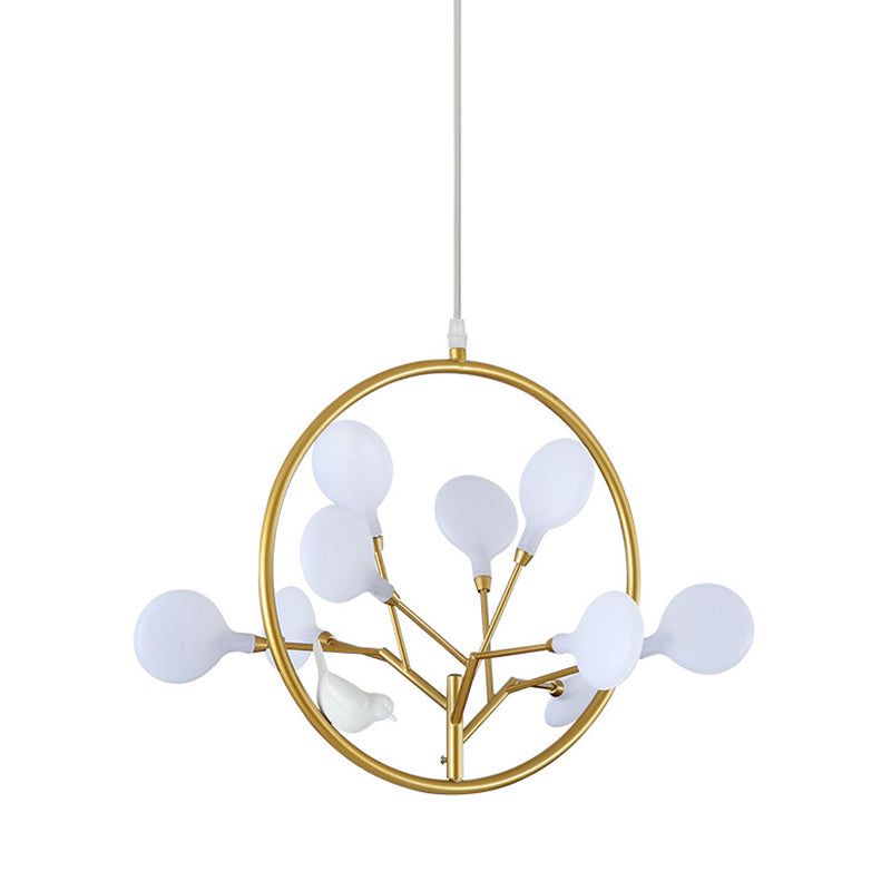 Postmodern Brass Branch Chandelier Pendant Light Led Hanging Kit With Warm/White