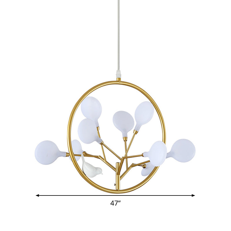 Postmodern Brass Branch Chandelier Pendant Light Led Hanging Kit With Warm/White
