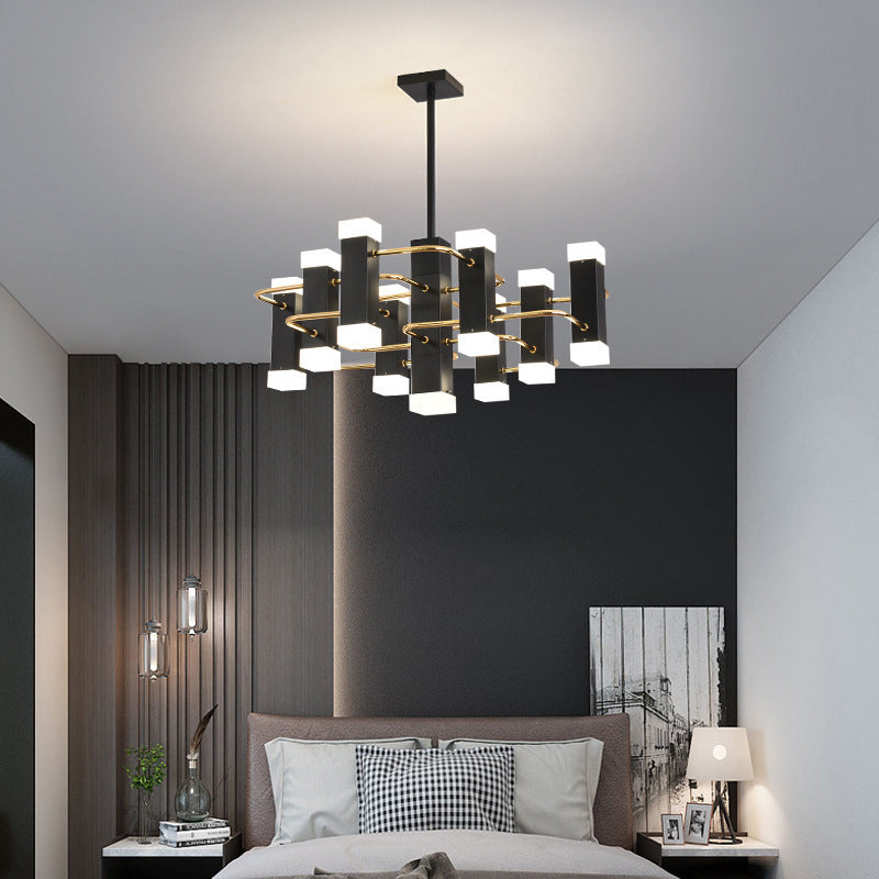 Modern Black Sputnik Pendant Chandelier with 4/8 Heads in 2 Color Options