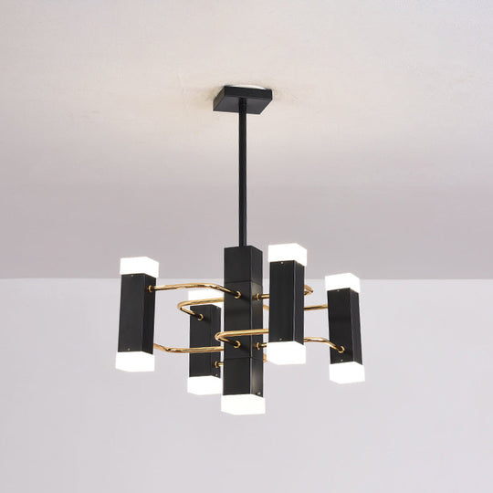 Modern Black Sputnik Pendant Chandelier with 4/8 Heads in 2 Color Options