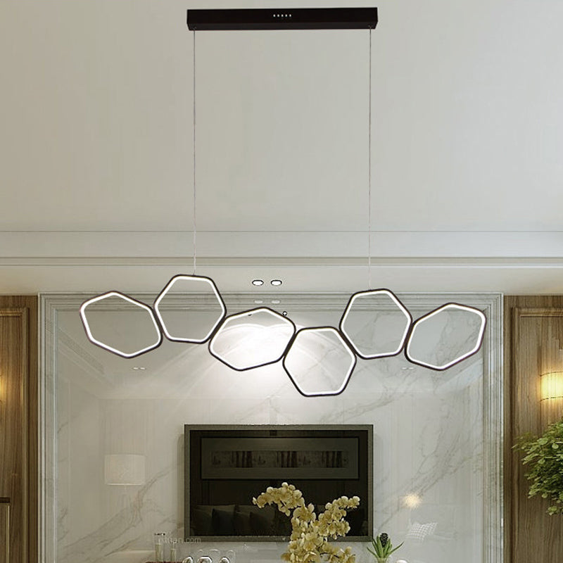 Contemporary Metal Honeycomb Chandelier With 6 Warm/White Lights For A Stylish Ceiling Coffee /