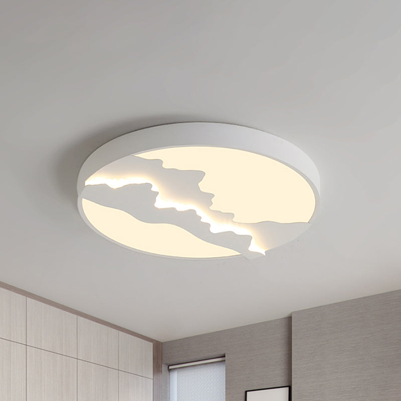 Mountain View Flush Led Ceiling Light In Simple Gray/White Finish - 16/19.5 Wide With Warm/White