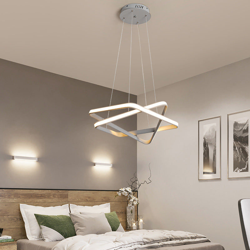 Modern White LED Chandelier Lighting: Seamless Acrylic Hang Light with Warm/White LED