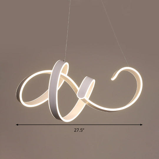 Simple Style White Led Ceiling Pendant Light Kit - Acrylic Twist Design In Warm/White
