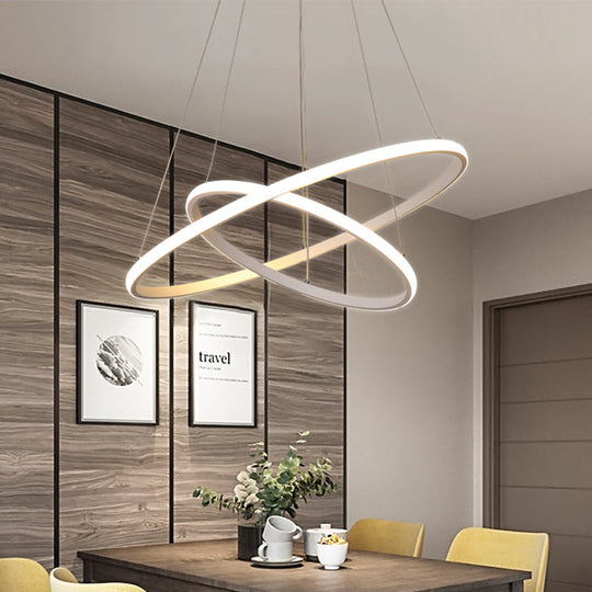 Modern Acrylic LED Orb Hanging Light Kit in Warm/White Light – Sizes Range from 8" to 23.5" Wide