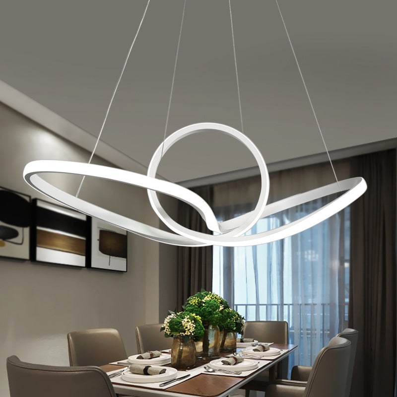 Minimalist Acrylic LED Pendant Chandelier - Seamless Curve Hanging Ceiling Light in Warm/White
