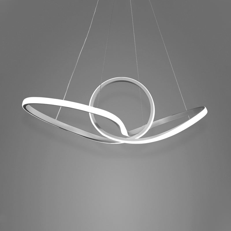 Minimalist White Led Pendant Chandelier - Acrylic Seamless Curve Design