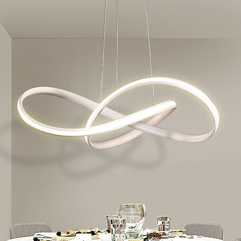 Sleek Acrylic Chandelier Pendant Light With Seamless Curve Design White Led In Warm/White
