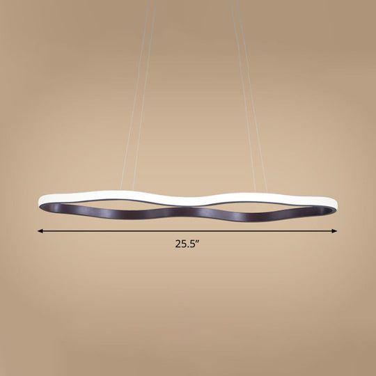 Modern Acrylic Wave Hanging Ceiling Light - Led Suspension In Warm/White 23.5/36.5/47 Wide
