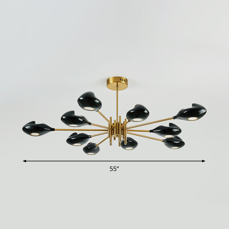 Sputnik Pendant Light Fixture - Modern Metal Brass Chandelier