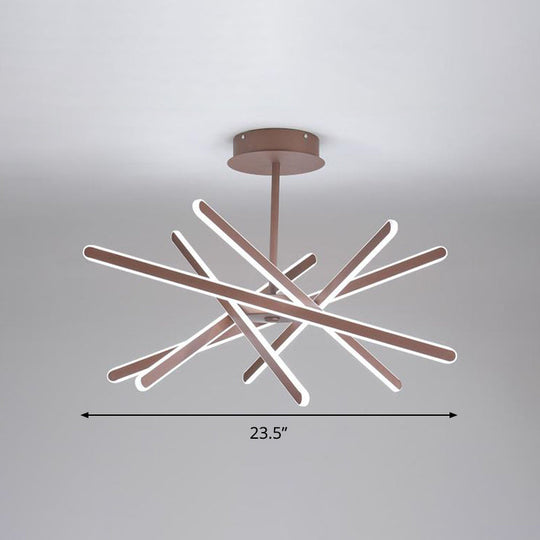 Contemporary Stacked Acrylic Hanging Lamp - 23.5/31.5 Wide Led Pendant Chandelier Warm/White Light