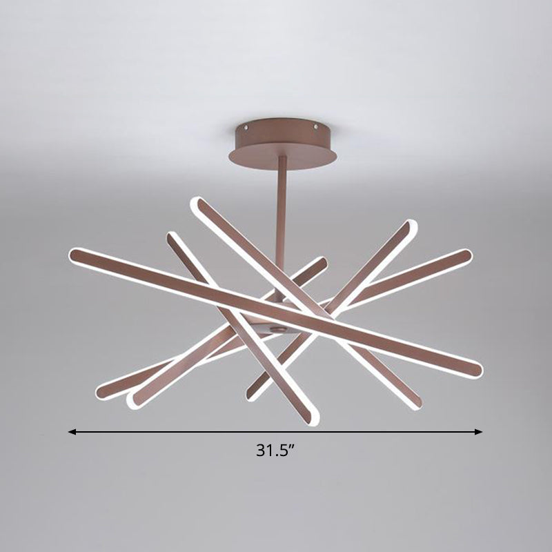 Contemporary Stacked Acrylic Hanging Lamp - 23.5/31.5 Wide Led Pendant Chandelier Warm/White Light