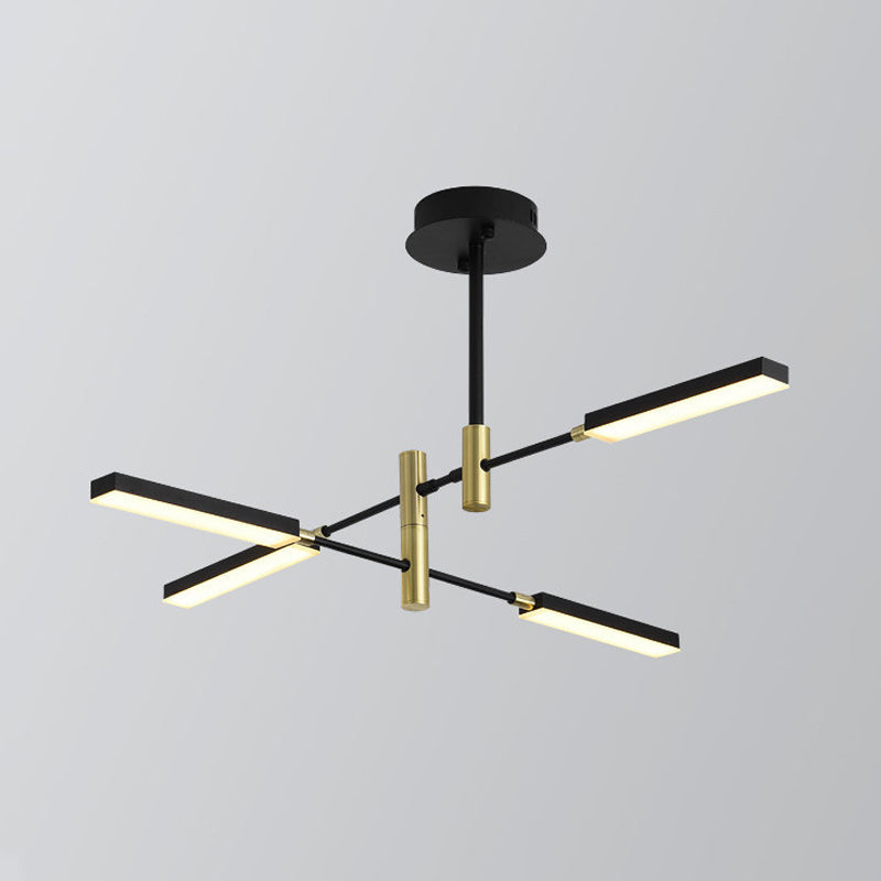 Contemporary Black/Gold or White/Gold Acrylic Chandelier - Sputnik Ceiling Light (4/6-Light) - Third Gear