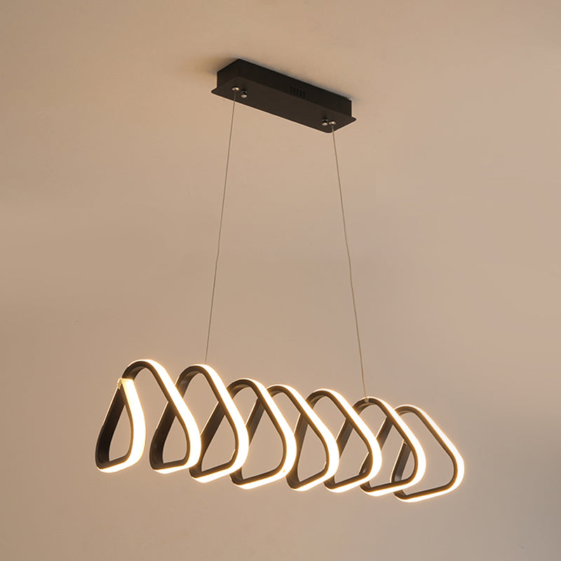 Acrylic Hanging Lamp Kit - LED Black Chandelier in Warm, White, Natural Light