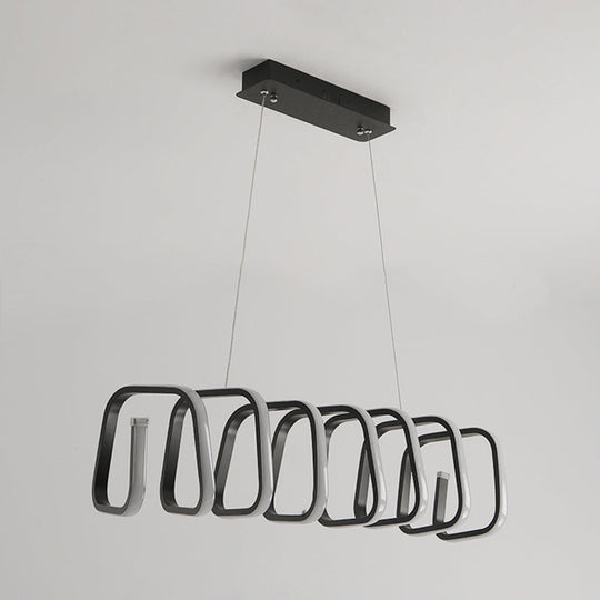 Acrylic Hanging Lamp Kit - LED Black Chandelier in Warm, White, Natural Light
