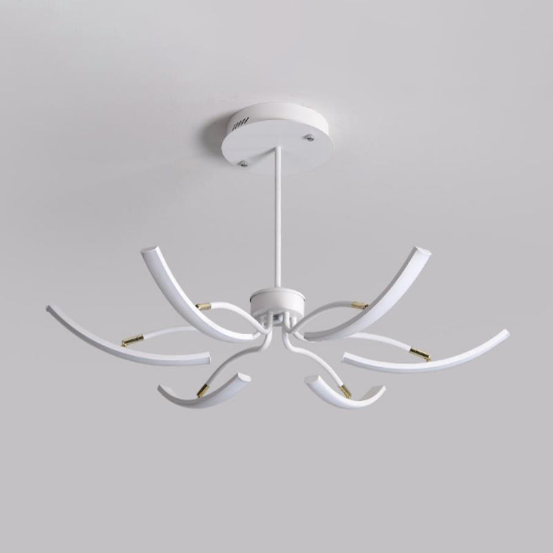 Sputnik Chandelier Light Fixture - Acrylic, 6/10 Lights, White Pendant Light in Warm/White