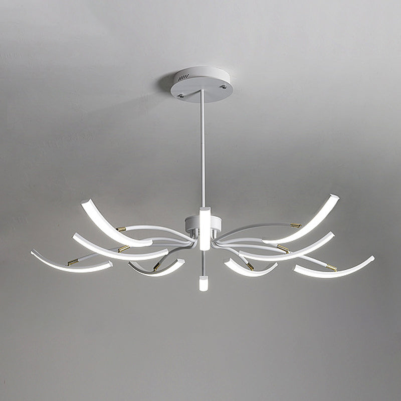 Modern Acrylic Sputnik Chandelier Light Fixture - 6/10 Lights Warm/White Pendant Lighting White