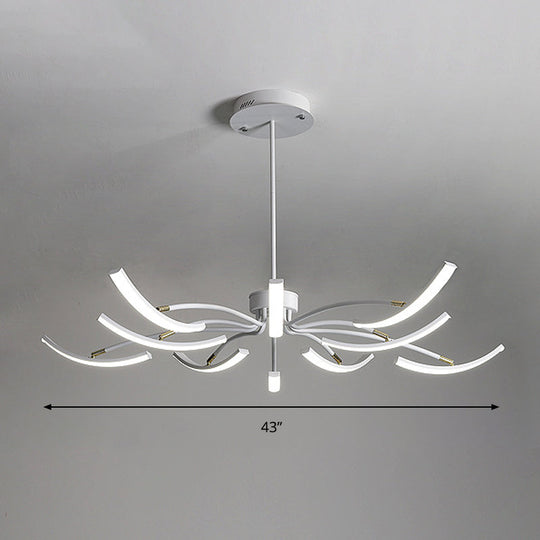 Sputnik Chandelier Light Fixture - Acrylic, 6/10 Lights, White Pendant Light in Warm/White