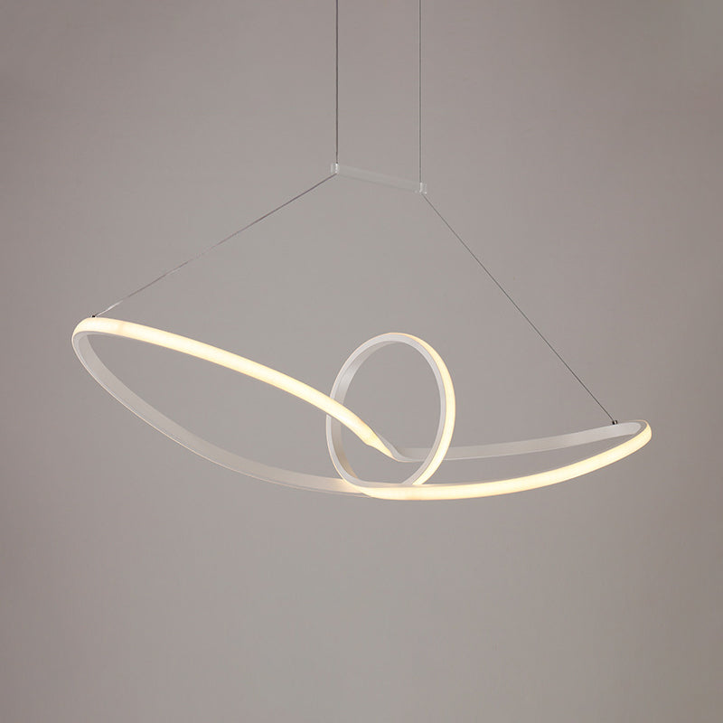 Minimalist Led Acrylic Chandelier: White Knot Ceiling Pendant Lamp