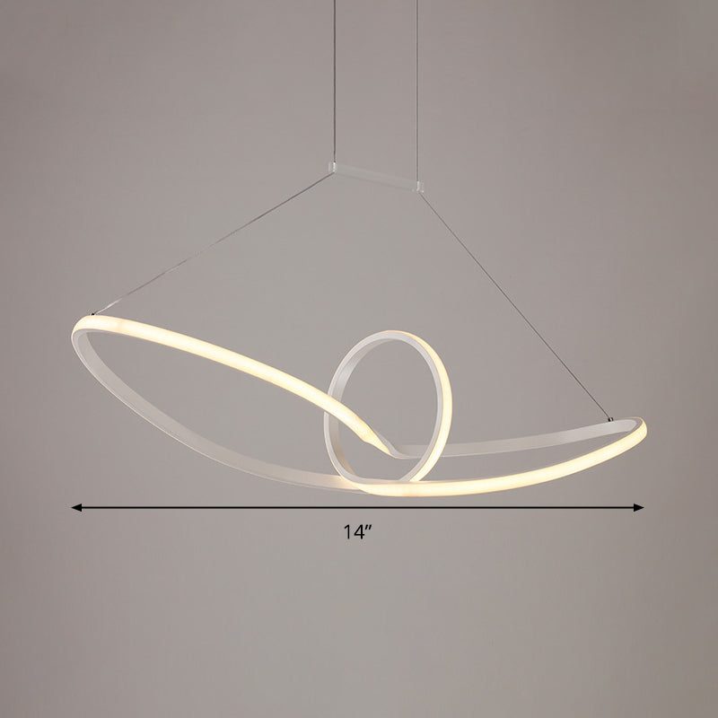 Minimalist Led Acrylic Chandelier: White Knot Ceiling Pendant Lamp