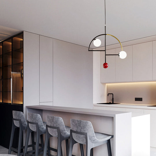 Modern Black and Gold Hemisphere Chandelier - Kitchen Lighting Ideas