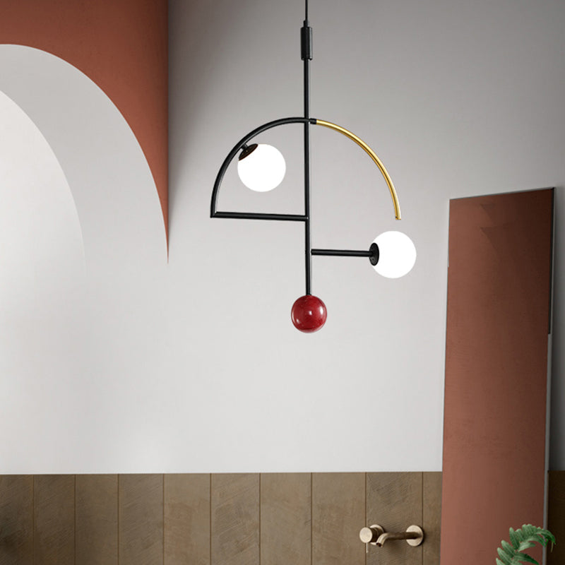 Modern Black and Gold Hemisphere Chandelier - Kitchen Lighting Ideas
