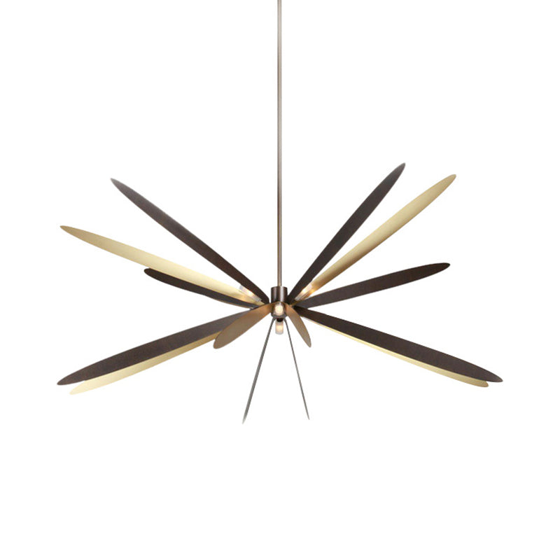 Dragonfly Chandelier: Black & Gold, Modern Style, 6-Light Metal Pendant