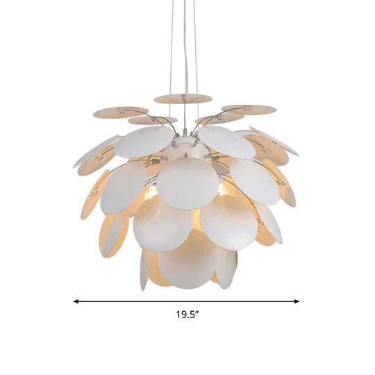 Minimalist Metal Pinecone Hanging Ceiling Light - 19.5/23.5 Wide White Suspension Pendant