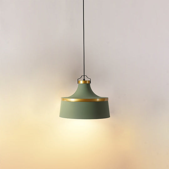 Modern Drum Metal Pendant Light in Grey/White/Blue - Ideal for Dining Room