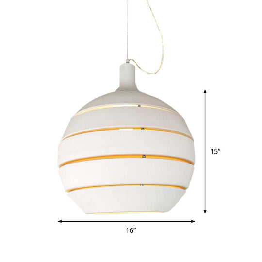Contemporary White Globe Drop Pendant Light for Dining Room
