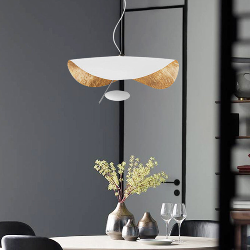 Modern Metal Geometric Pendant Light Kit - 16"/23.5" Wide - White/Black - Down Lighting for Living Room
