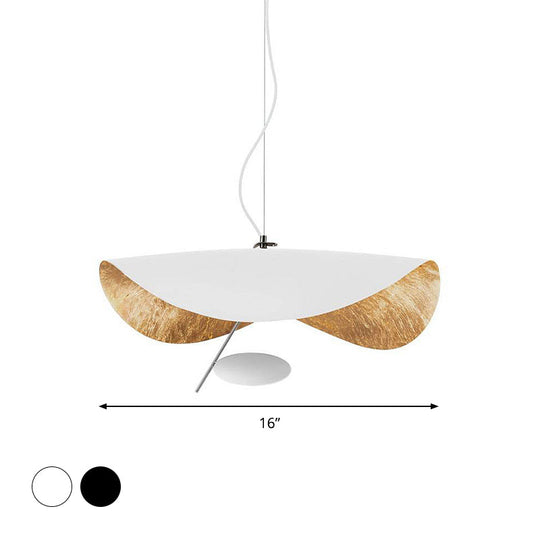 Modern Metal Geometric Pendant Light Kit - 16/23.5 Wide 1 White/Black Down Lighting For Living Room
