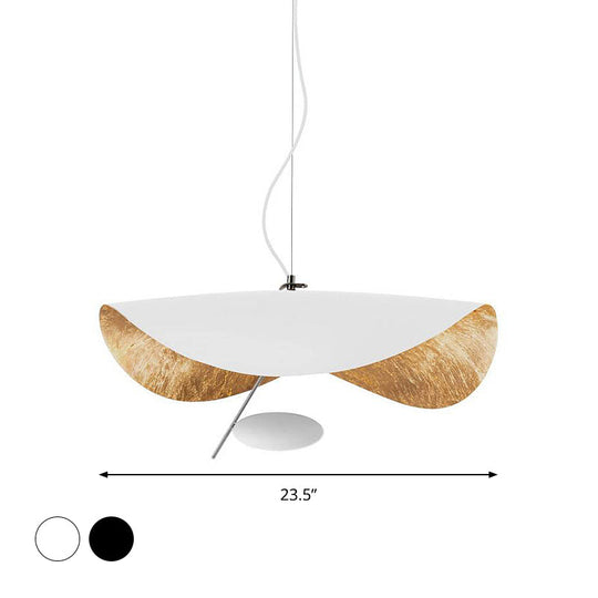 Modern Metal Geometric Pendant Light Kit - 16"/23.5" Wide - White/Black - Down Lighting for Living Room