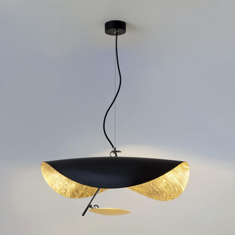 Modern Metal Geometric Pendant Light Kit - 16/23.5 Wide 1 White/Black Down Lighting For Living Room