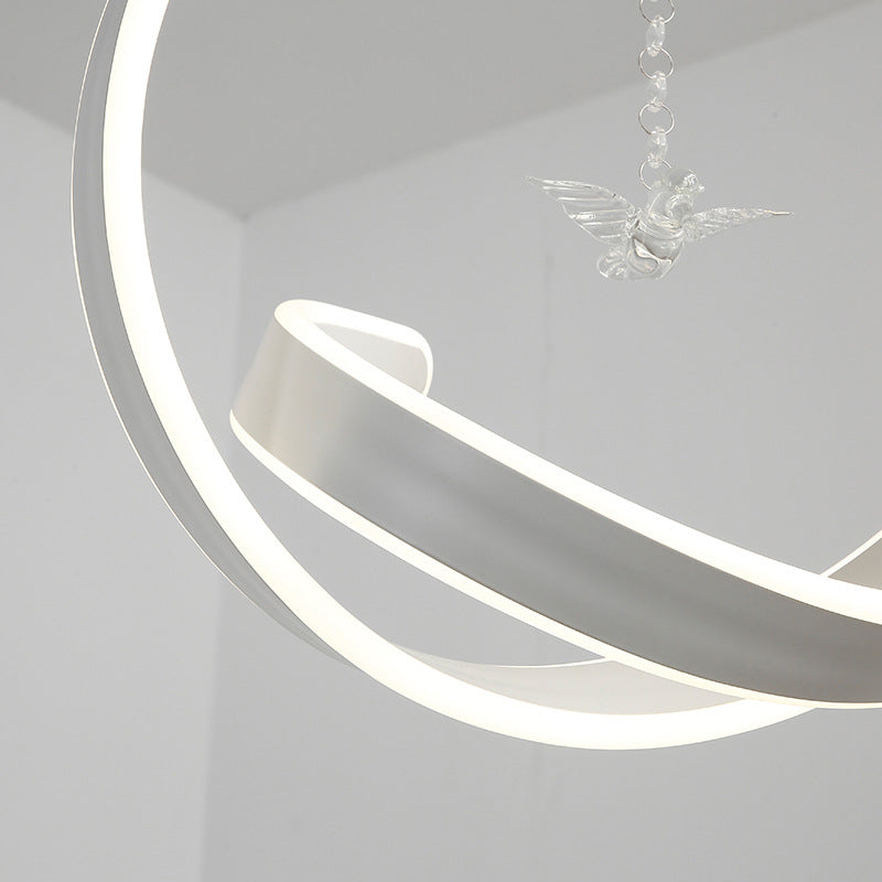 Minimalist Acrylic Led Pendant Light - Twist Design Warm/White