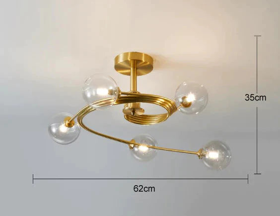 Nordic Creative Rotate Bedroom Room Lamp Copper Ceiling