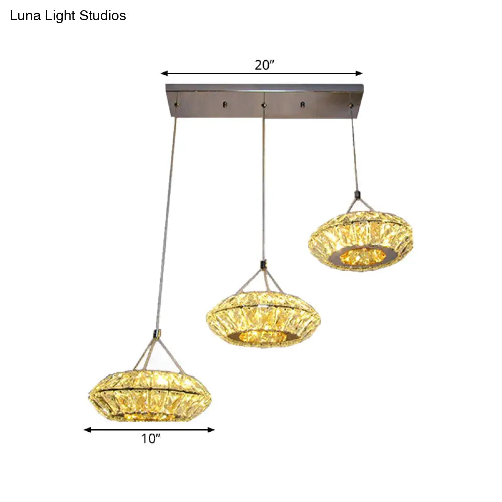 Simple Ufo Crystal Led Pendant Light With Multi-Head Design