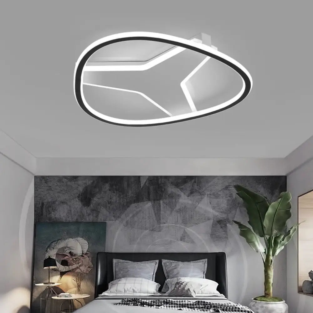 3-Star Flush Mount Led Ceiling Light In White For Bathrooms / 16.5’