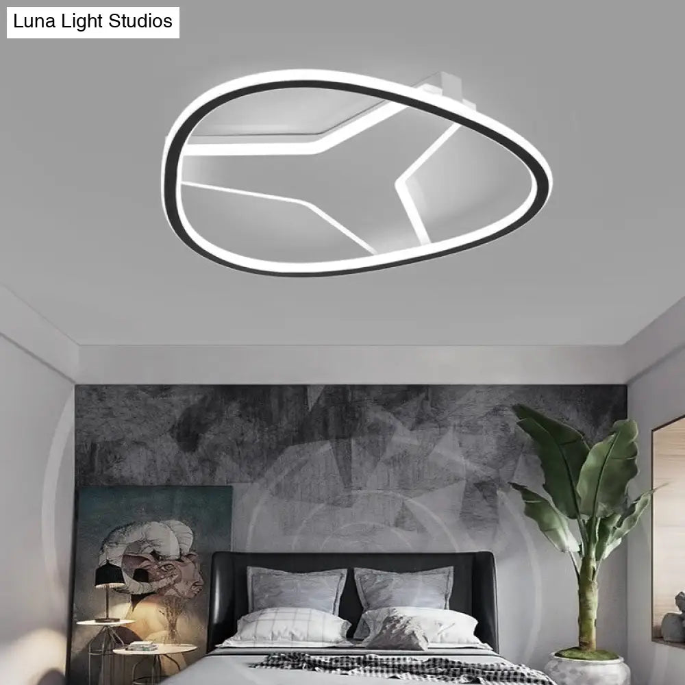 3-Star Flush Mount Led Ceiling Light In White For Bathrooms / 16.5