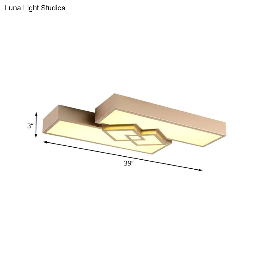 30’/39’ Modern Metallic Led Gold Flushmount Ceiling Light For Living Room