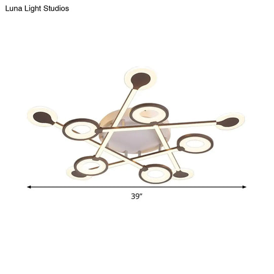 31.5/39 Crossed Ceiling Lighting: Modern Acrylic Led Black Flush Lamp (Warm/White Light)