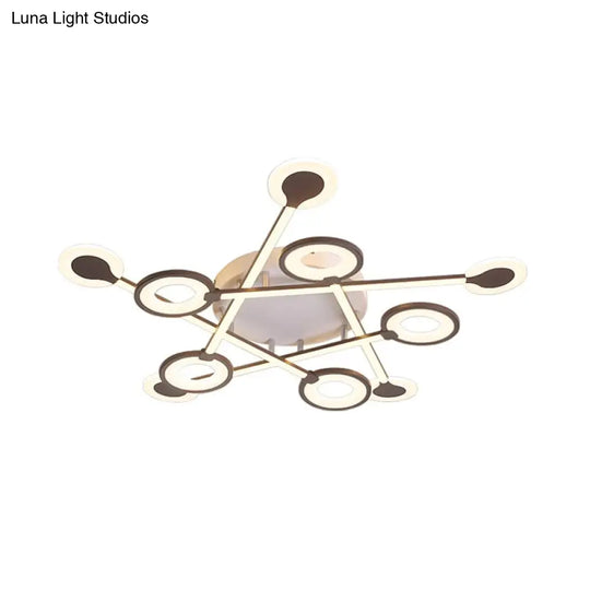 31.5’/39’ Crossed Ceiling Lighting: Modern Acrylic Led Black Flush Lamp (Warm/White Light)