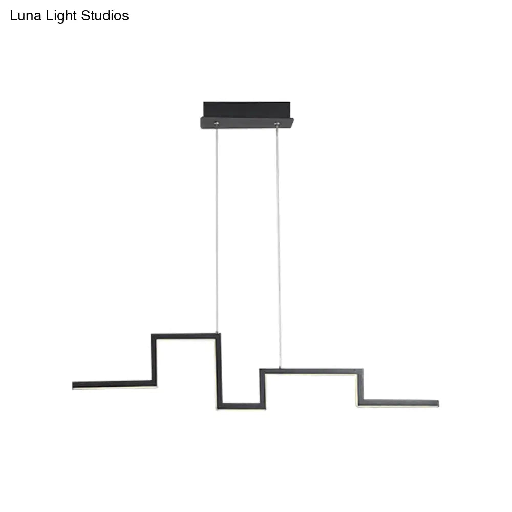 31.5/39 Linear Kitchen Island Led Pendant Light - Minimalistic Metal Design In Black/Grey Warm/White