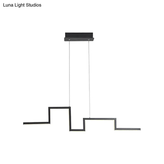 31.5/39 Linear Kitchen Island Led Pendant Light - Minimalistic Metal Design In Black/Grey Warm/White