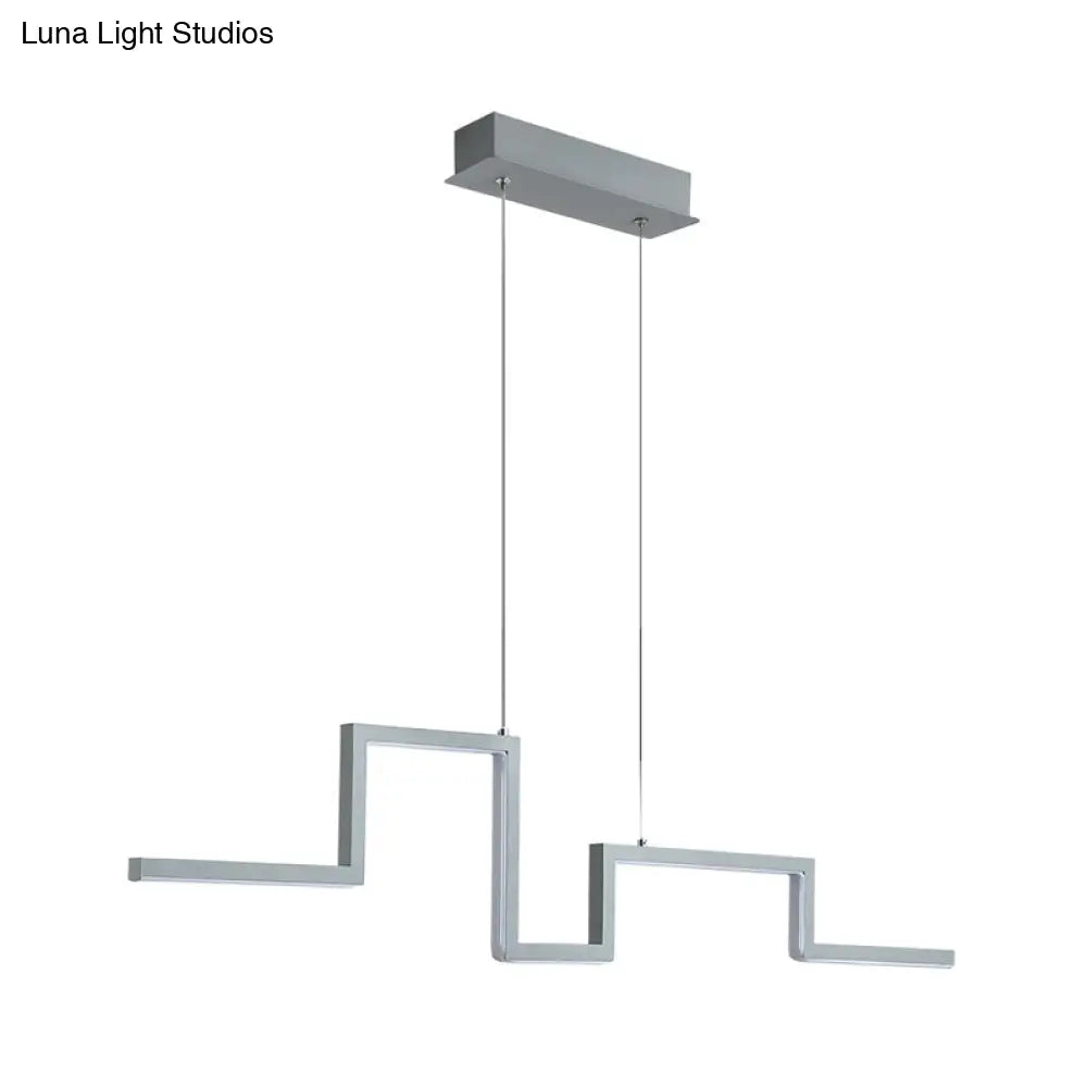 31.5/39 Linear Kitchen Island Led Pendant Light - Minimalistic Metal Design In Black/Grey Warm/White