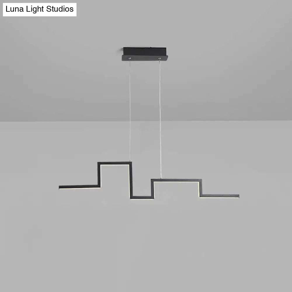 31.5/39 Linear Kitchen Island Led Pendant Light - Minimalistic Metal Design In Black/Grey Warm/White