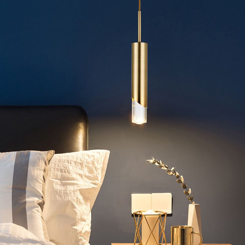 Minimalist Gold Metal Pendant Light Fixture - 1 Light Kitchen Hanging Lamp Kit