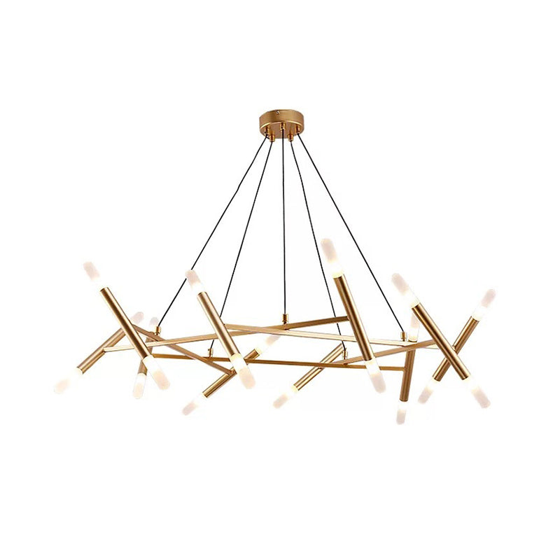 Modern Gold Tubular Acrylic Kitchen Chandelier Stylish Led Ceiling Lamp