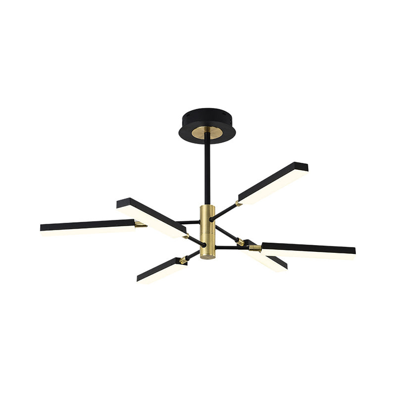 Contemporary Starburst Ceiling Pendant - Acrylic Lights (4/6) Black And Gold/White Gold Chandelier